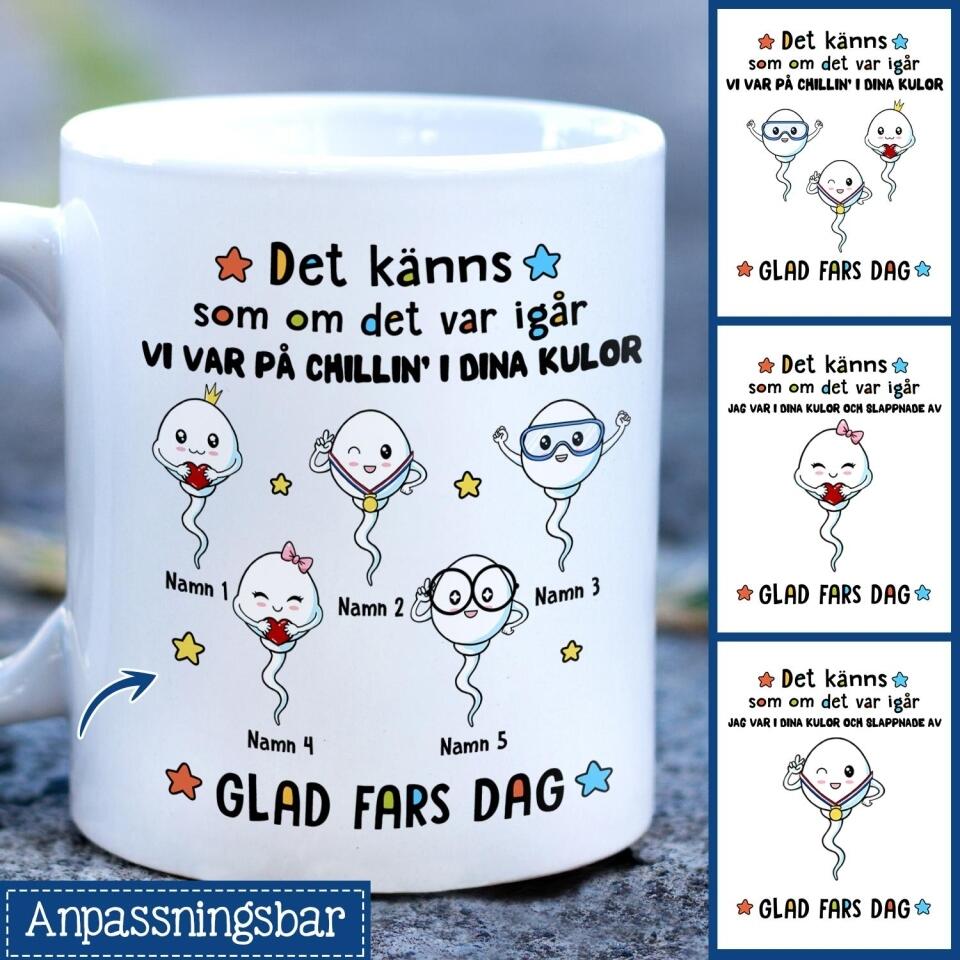 Personlig mugg till pappa | Personlig present till far | rolig mugg Det känns  som om det var igår  Vi var på chillin' i dina kulor Glad fars dag