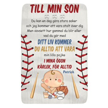 Personlig filt till pappa | Personlig presenter till far | Anpassningsbar Till Min Son
