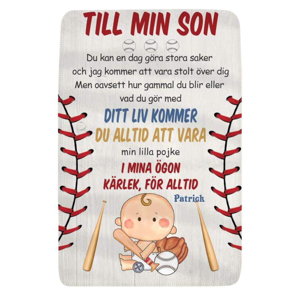 Personlig filt till pappa | Personlig presenter till far | Anpassningsbar Till Min Son