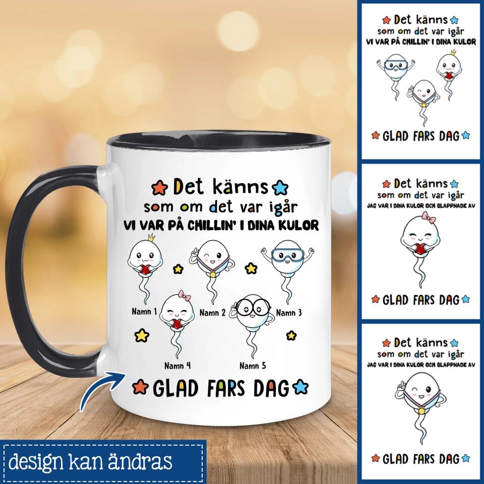Personlig mugg till pappa | Personlig present till far | rolig mugg Det känns  som om det var igår  Vi var på chillin' i dina kulor Glad fars dag