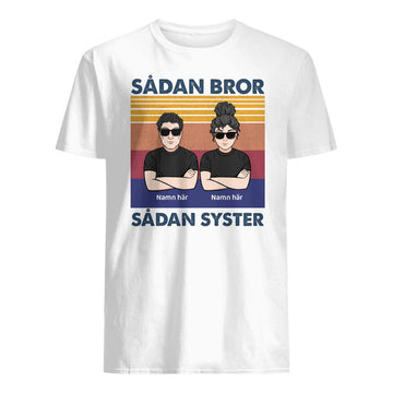 Personlig T-shirt till Bror Syster | Personlig presenter till Bror Syster | Sådan Bror Sådan Syster
