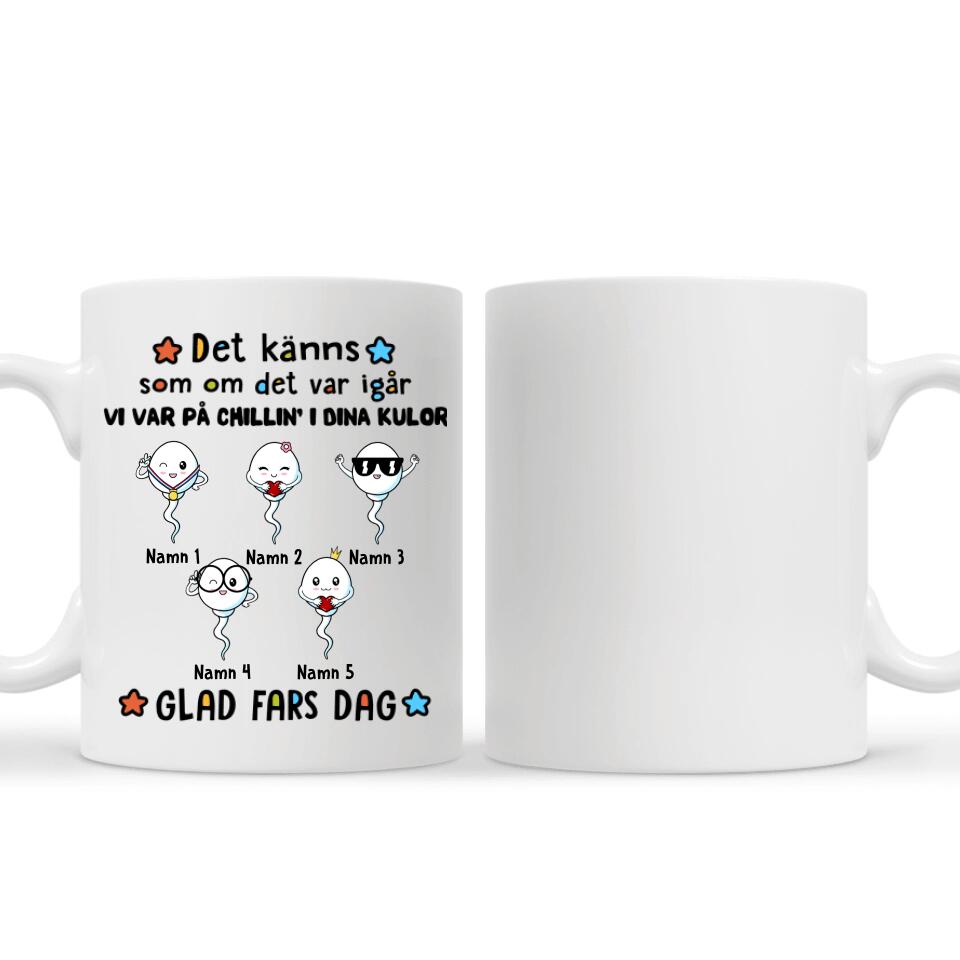 Personlig mugg till pappa | Personlig present till far | rolig mugg Det känns  som om det var igår  Vi var på chillin' i dina kulor Glad fars dag
