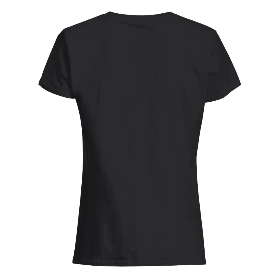 Personlig T-shirt till Mamma | Personlig present till Mor| Hållande hand mamma och barn Svart t-shirt