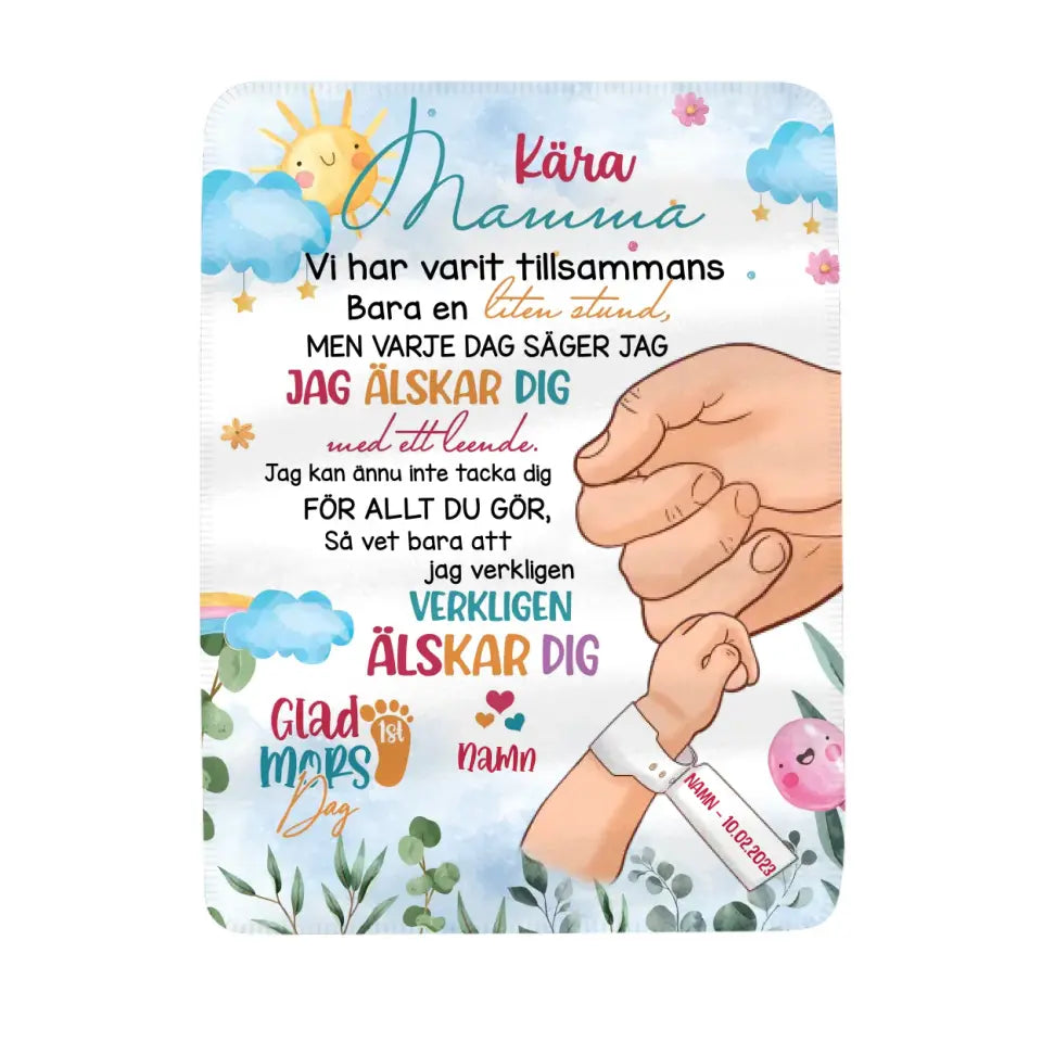 Personlig filt till mamma | Personlig present till mor | Kära mamma, jag älskar dig verkligen