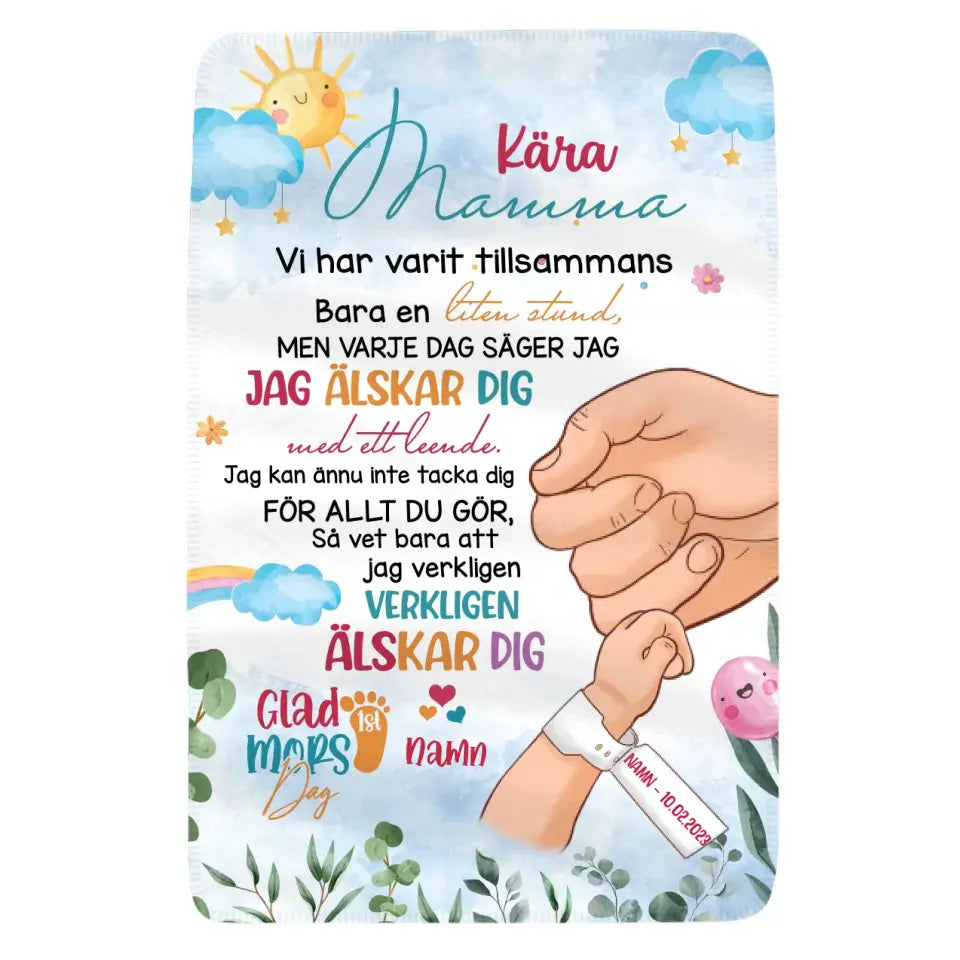 Personlig filt till mamma | Personlig present till mor | Kära mamma, jag älskar dig verkligen