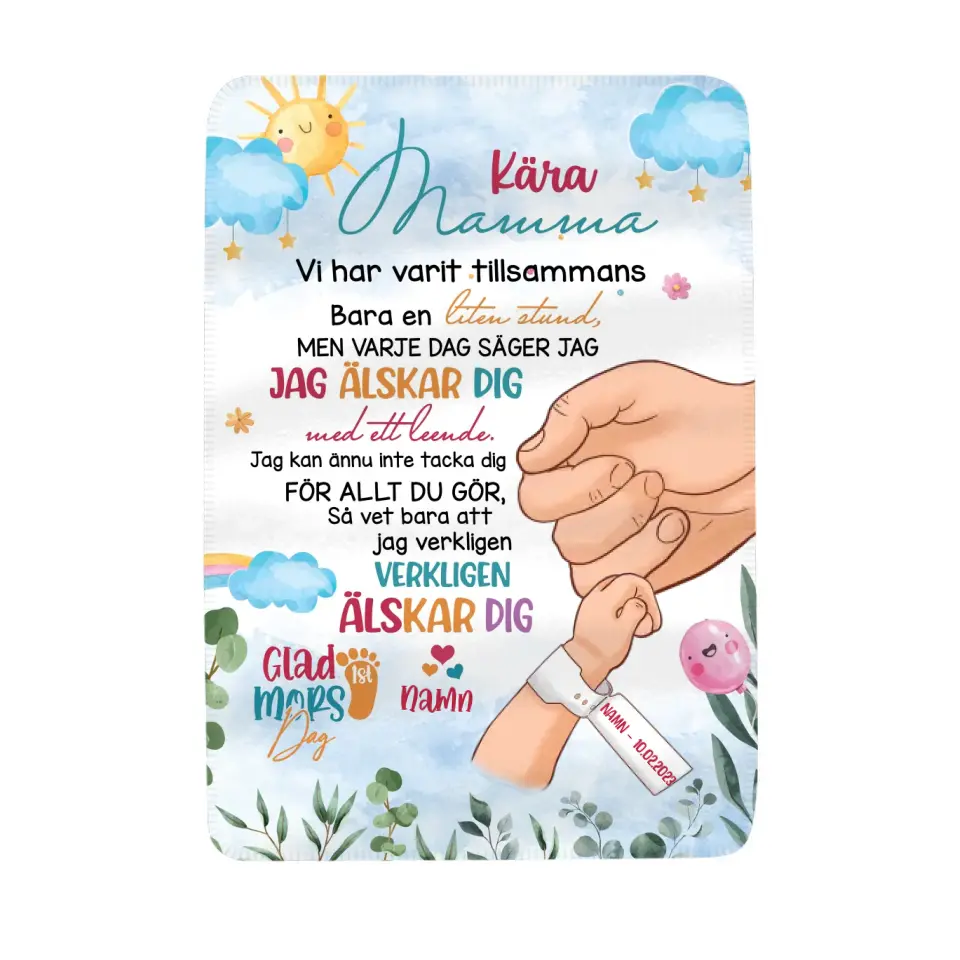 Personlig filt till mamma | Personlig present till mor | Kära mamma, jag älskar dig verkligen