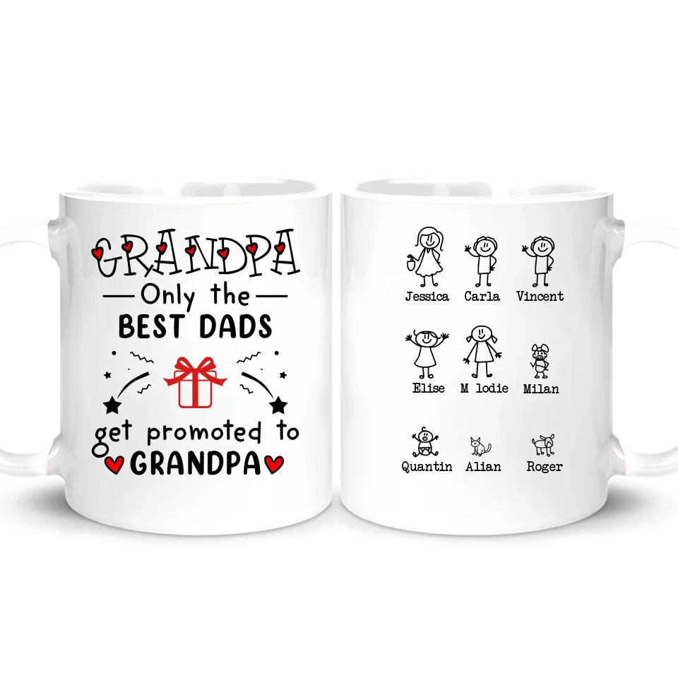 Best dads get promoted to Grandpa - Personlig mugg till Grandpa