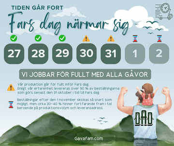 Säkra din personliga Fars dag-gåva i tid 💙