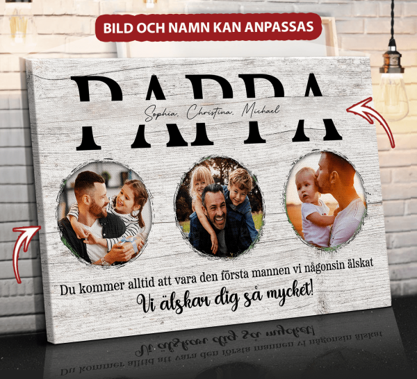 Personlig Kanvas till pappa | Personlig presenter till far | Vi älskar dig så mycket Duk För pappa