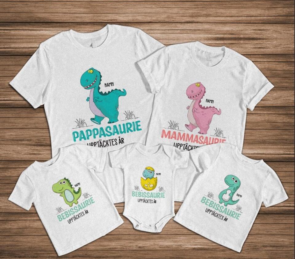 Familjsaurie - Matchande T-shirt till Familj