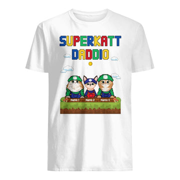 Personlig t-skjorte til pappa | Personlige gaver til far | Super katt Daddio
