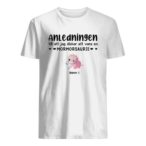 8 Anledningar till varför jag älskar att vara en Mormorsaurie, Anpassningsbar Unisex t-shirt för mormor