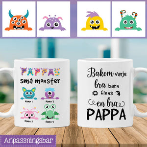 Personlig mugg till pappa | Personlig presenter till far | Rolig mugg Pappas Lilla Monster