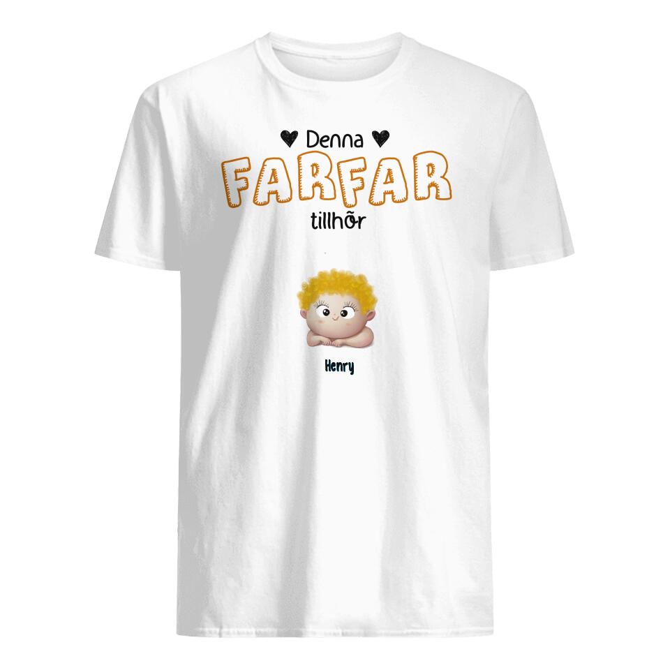 Bedstefar hører til - Personlig T-shirt til bedstefar Bedstefar