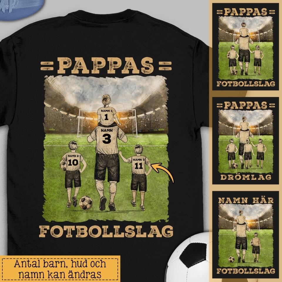 Personlig t-shirt till pappa |Personlig present till far| Pappas Fotbollslag