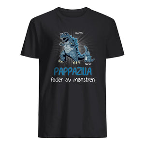 Personlig t-shirt till pappa | Personlig presenter till far | Pappazilla fader av monstren