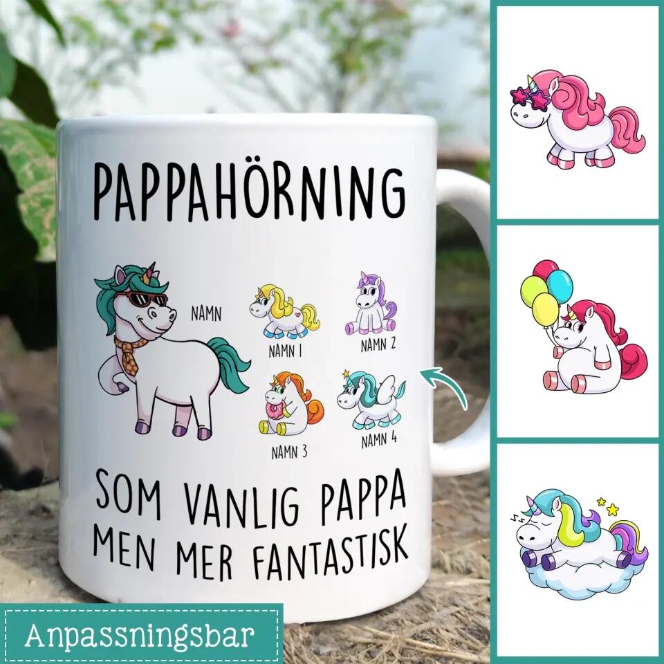 Personlig mugg till pappa | Personlig presenter till far | Pappahörning som vanlig pappa män mer fantastiska