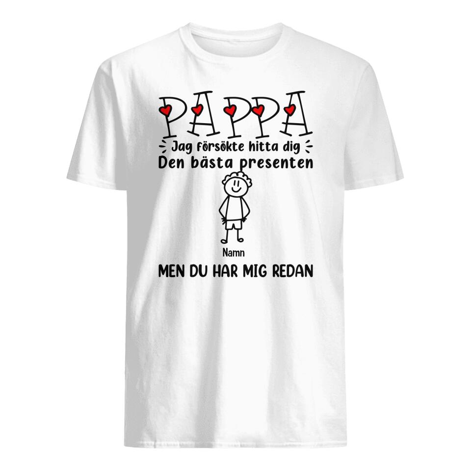 Personlig t-shirt till pappa - Bästa presenten fars dag