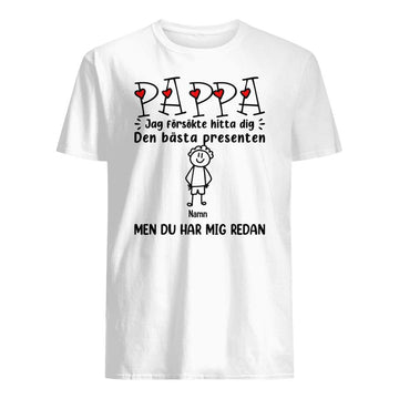 Personlig t-shirt til far | Personlig gave til far, bedstefar, bedstefar | Bedste gave til fars dag