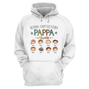 Personlig t-shirt till pappa | Personlig presenter till far morfar farfar | Denna Fantastiska Pappa Tillhör