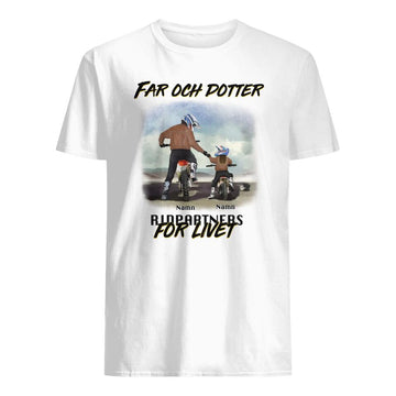 Personlig t-shirt till pappa | Personlig presenter till far | Far och son/dotter Ryttarpartner  för livet