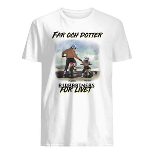 Personlig t-skjorte til pappa - Far og sønn/datter Ridepartnere for livet