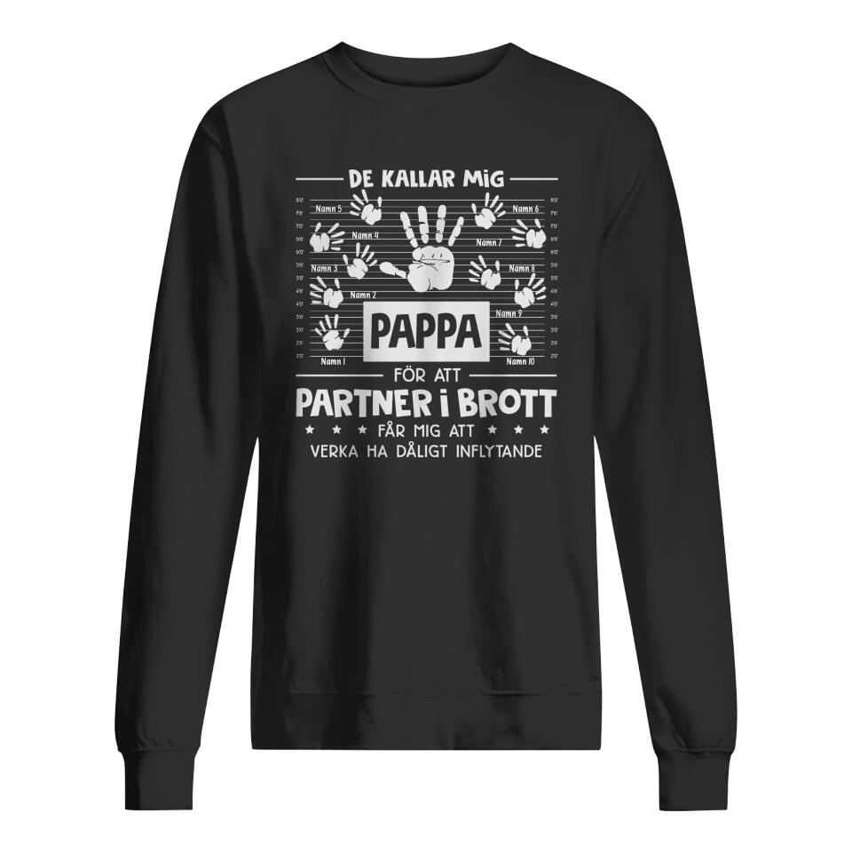 Personlig t-shirt till pappa | Personlig presenter till far | Pappa partner i brott