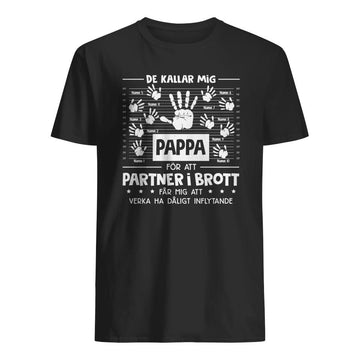 Personlig t-shirt till pappa | Personlig presenter till far | Pappa partner i brott