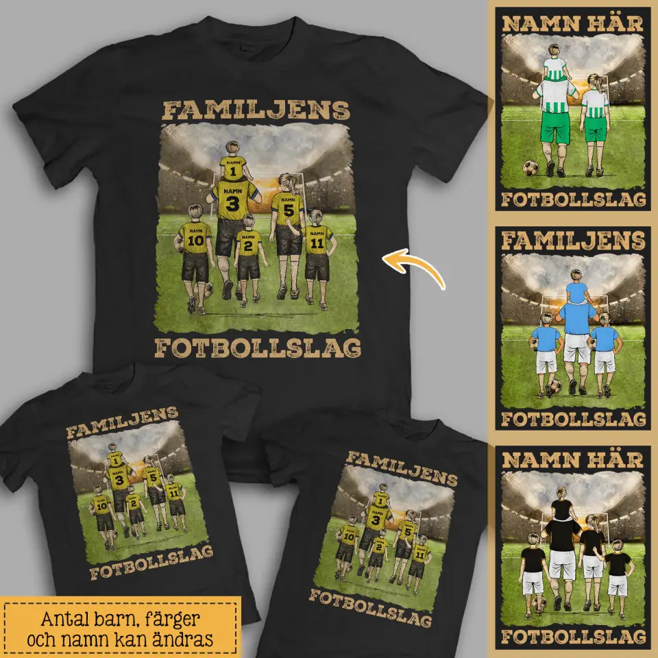 Personlig t-shirt till pappa |Personlig present till far |Familjens Favoritfotbollslag