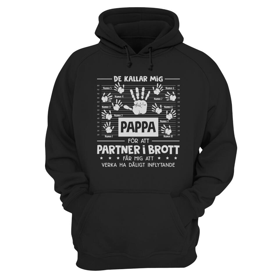 Personlig t-shirt till pappa | Personlig presenter till far | Pappa partner i brott