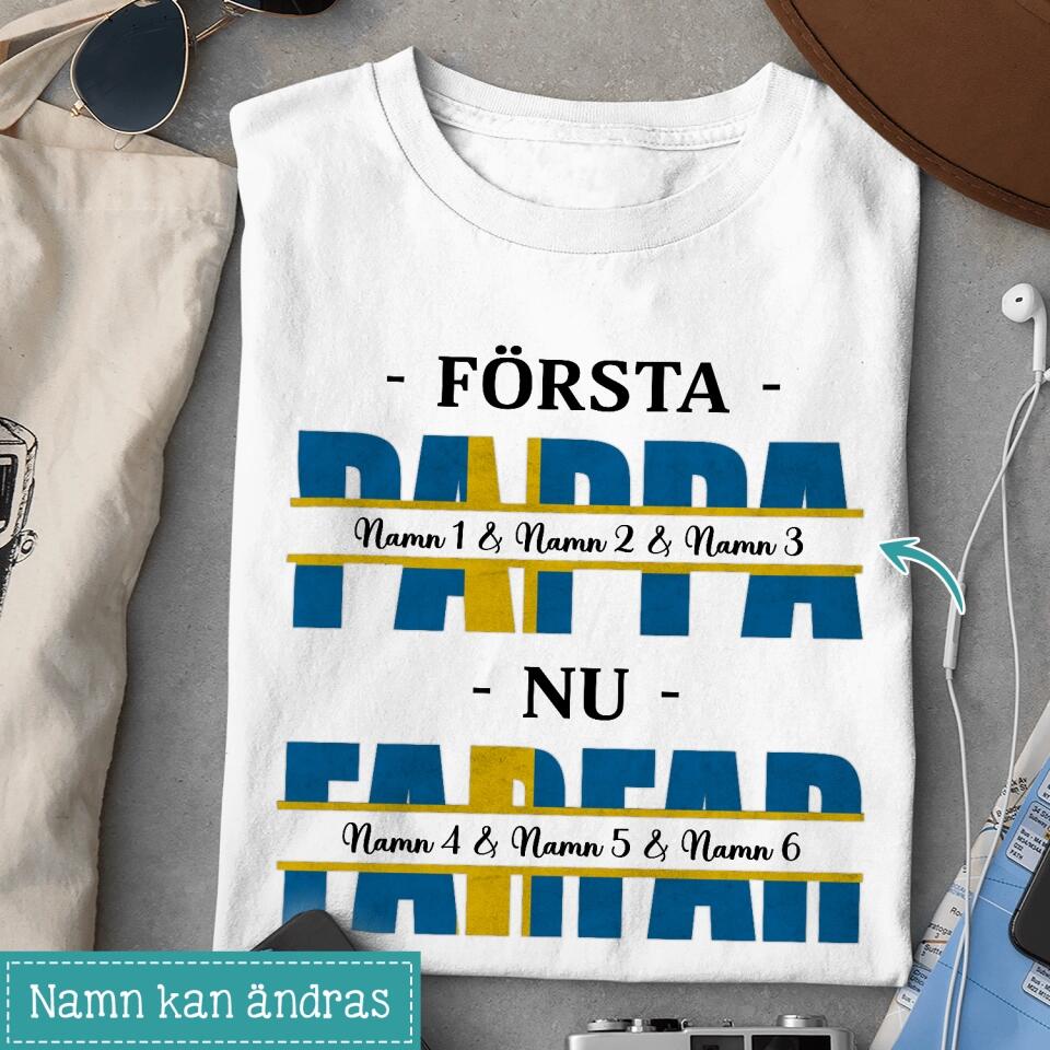 Personlig t-skjorte til pappa | Personlige gaver til bestefar bestefar | Første pappa nå bestefar