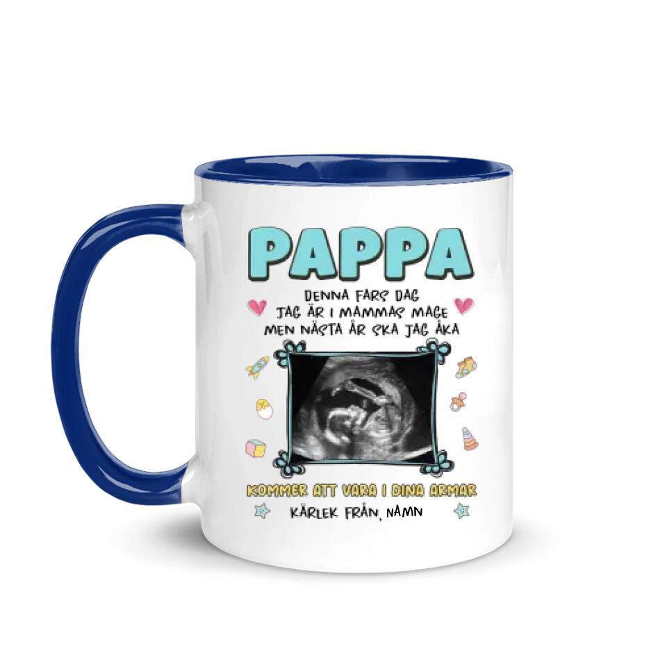 Jag är i mammas mage - Anpassad ultraljudsfotomugg till Första fars dag