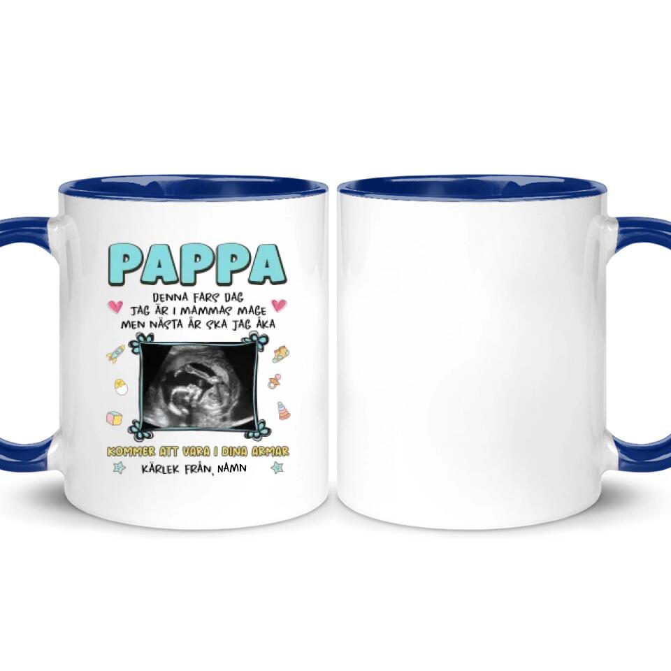 Jag är i mammas mage - Anpassad ultraljudsfotomugg till Första fars dag