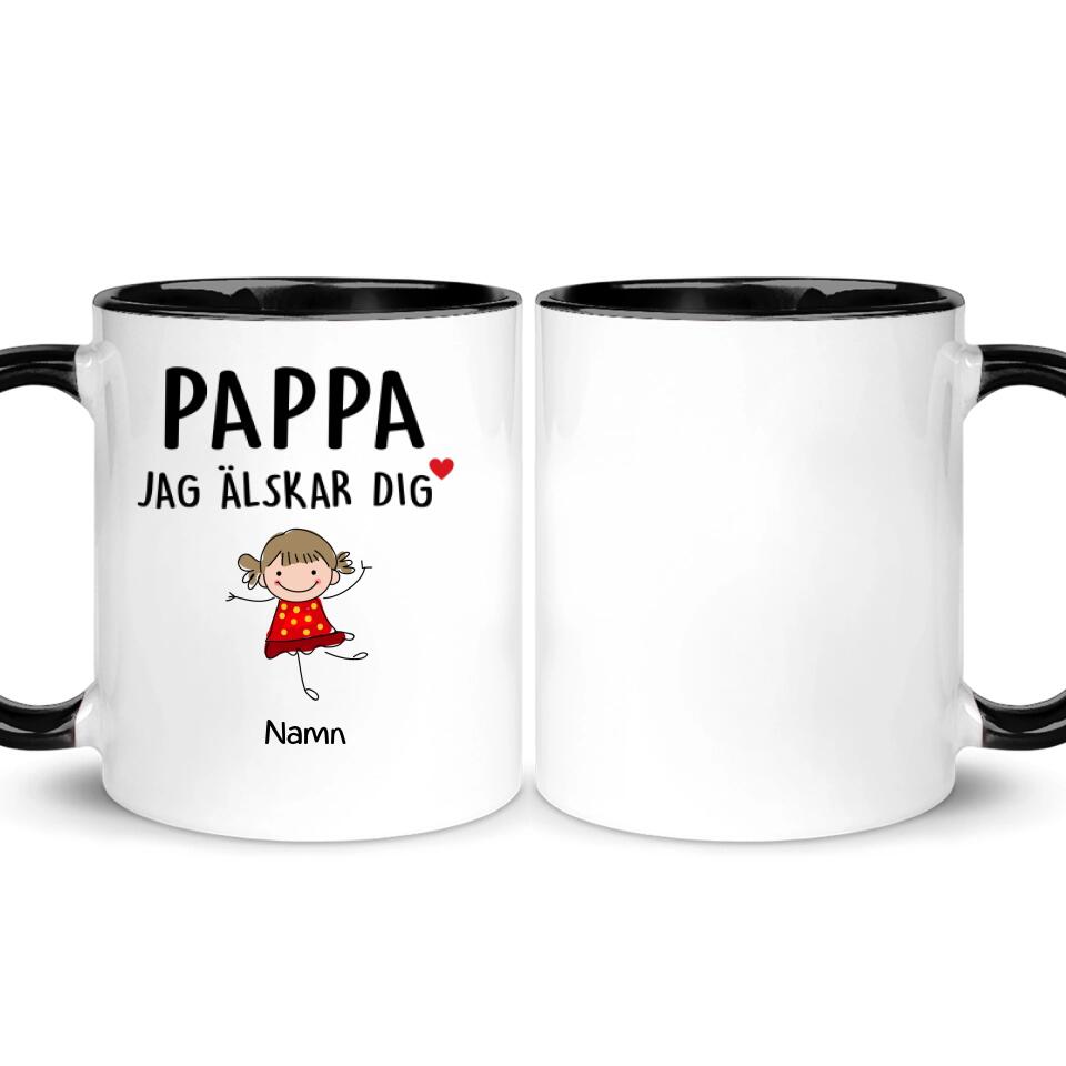 Personlig mugg till pappa | Personlig presenter till farfar morfar | Pappa Jag älskar dig