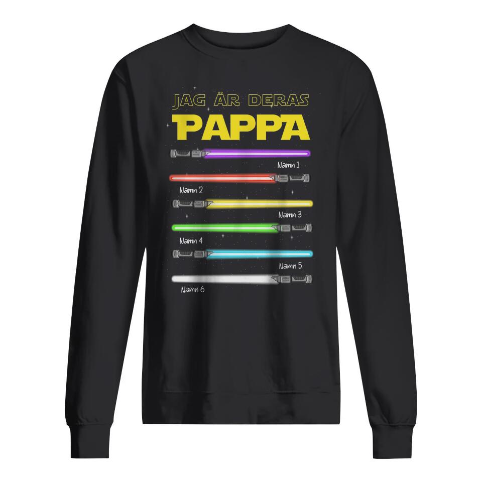Jeg er deres far lyssværd - Personlig t-shirt til far