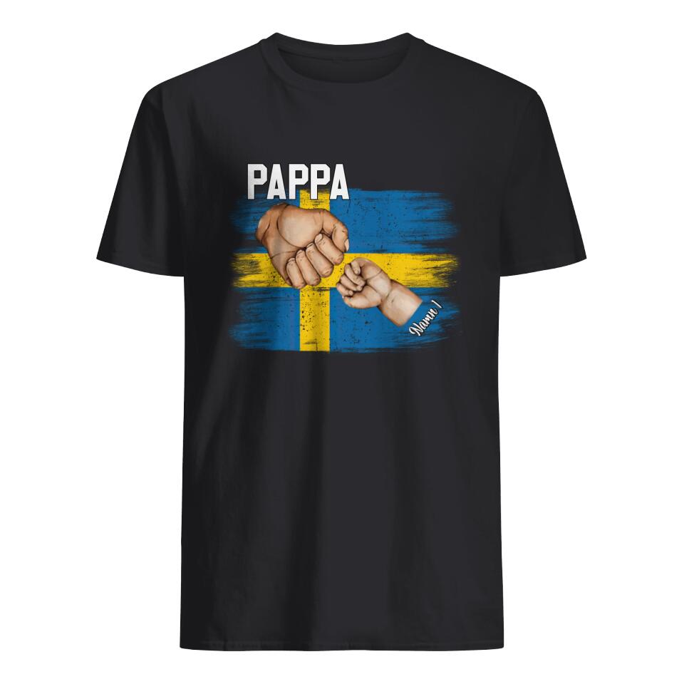 Personlig t-shirt till pappa | Personlig presenter till far | Pappas handflagga