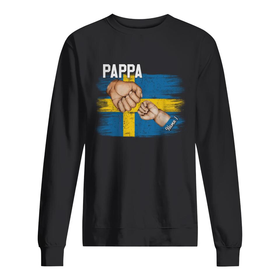 Personlig t-shirt till pappa | Personlig presenter till far | Pappas handflagga