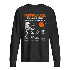 Personlig t-shirt till pappa | Personlig presenter till far | Pappasaurie | Som Vanlig Pappa Men Mer Skrämmande