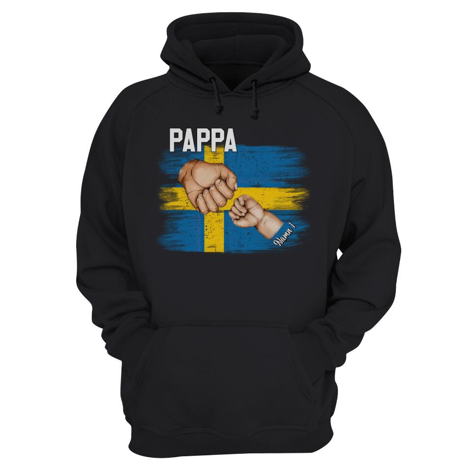 Personlig t-shirt till pappa | Personlig presenter till far | Pappas handflagga