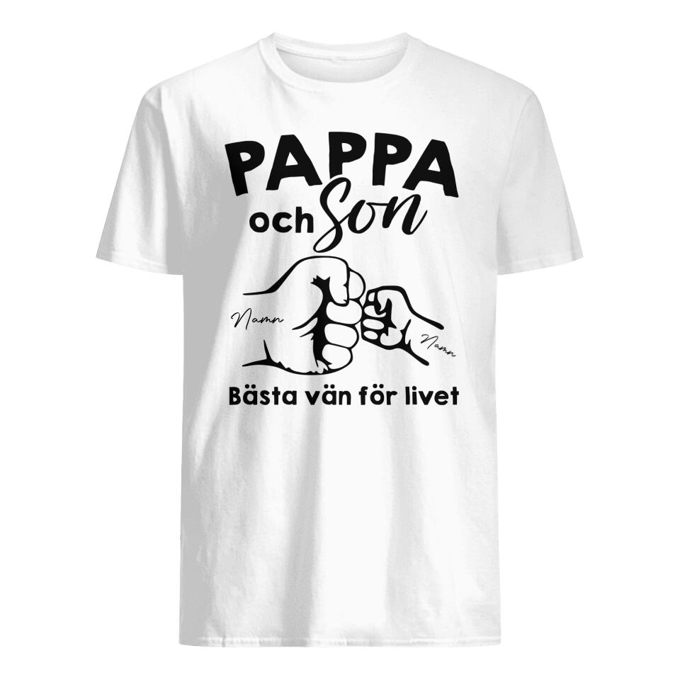 Personlig t-shirt till nybliven pappa | Första fars dag present| Pappa och Son Bästa vän för livet