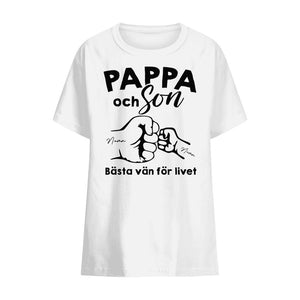 Personlig t-shirt till nybliven pappa | Första fars dag present| Pappa och Son Bästa vän för livet