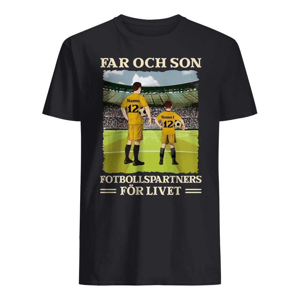 Personlig t-skjorte til pappa - Far og sønn datter Fotballpartnere for livet
