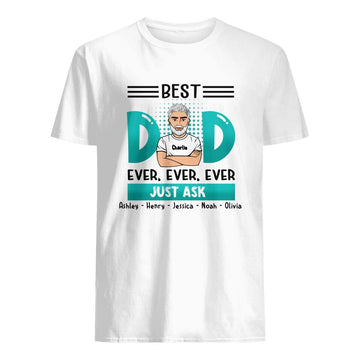 Personlig t-shirt till pappa | Personlig presenter till far | Best Dad Ever