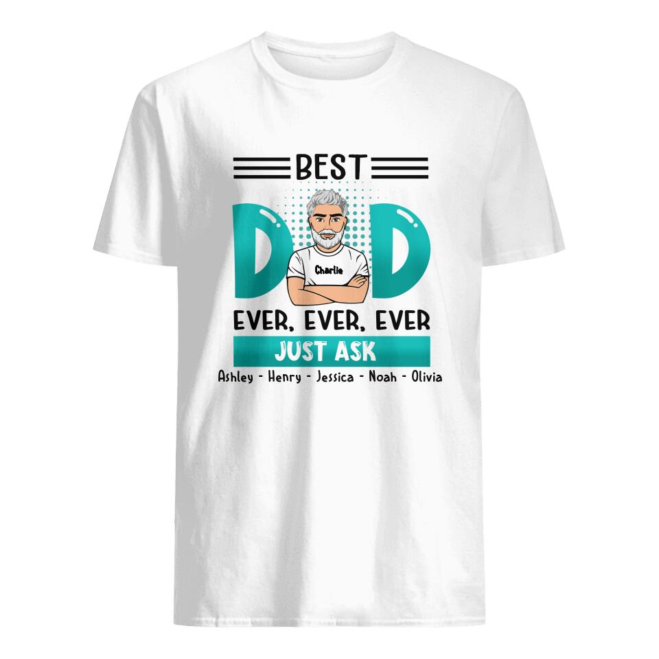 Personlig t-shirt till pappa | Personlig presenter till far | Best Dad Ever