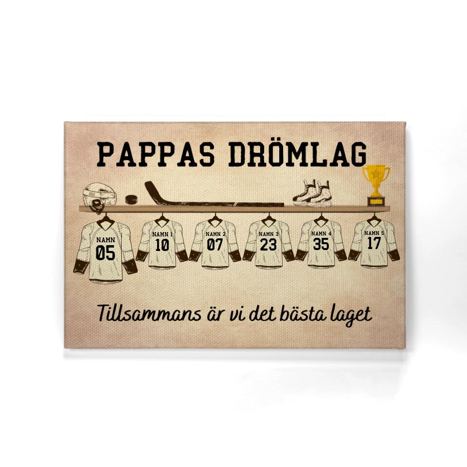 Personlig lerret for pappa - pappas drømmeishockeylag