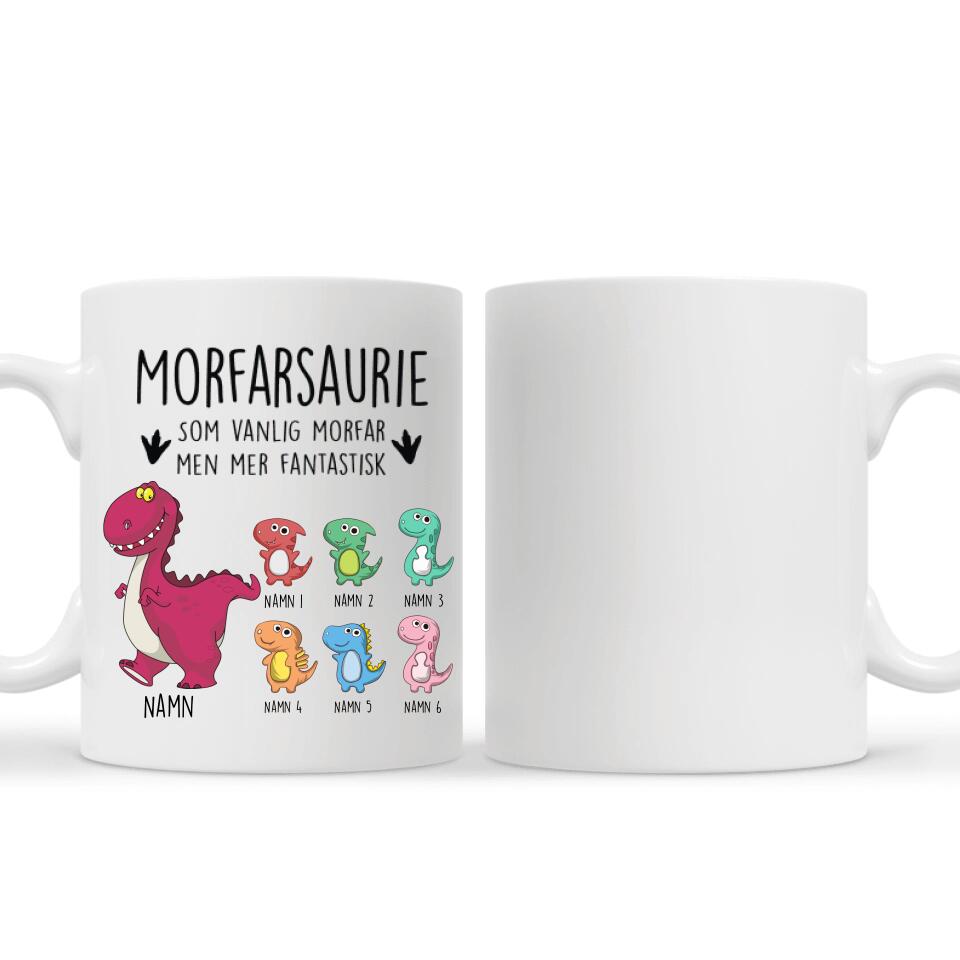 Personlig mugg till Morfar | Personlig present till Morfar | Morfarsaurie fantastisk