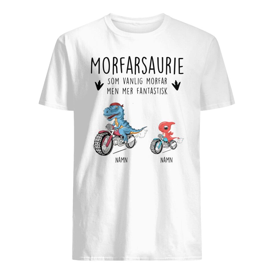 Morfarsaurie Motorcykelälskare - Personlig T-shirt till Farfar Morfar