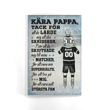 Personlig Kanvas till pappa | Personlig presenter till far | Tack Ishockey