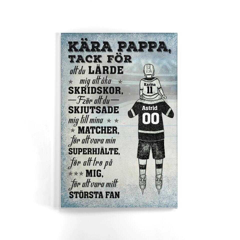 Personlig Kanvas till pappa | Personlig presenter till far | Tack Ishockey