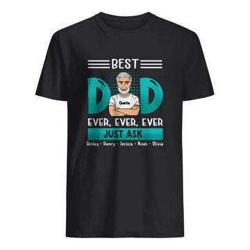 Personlig t-shirt till pappa | Personlig presenter till far | Best Dad Ever